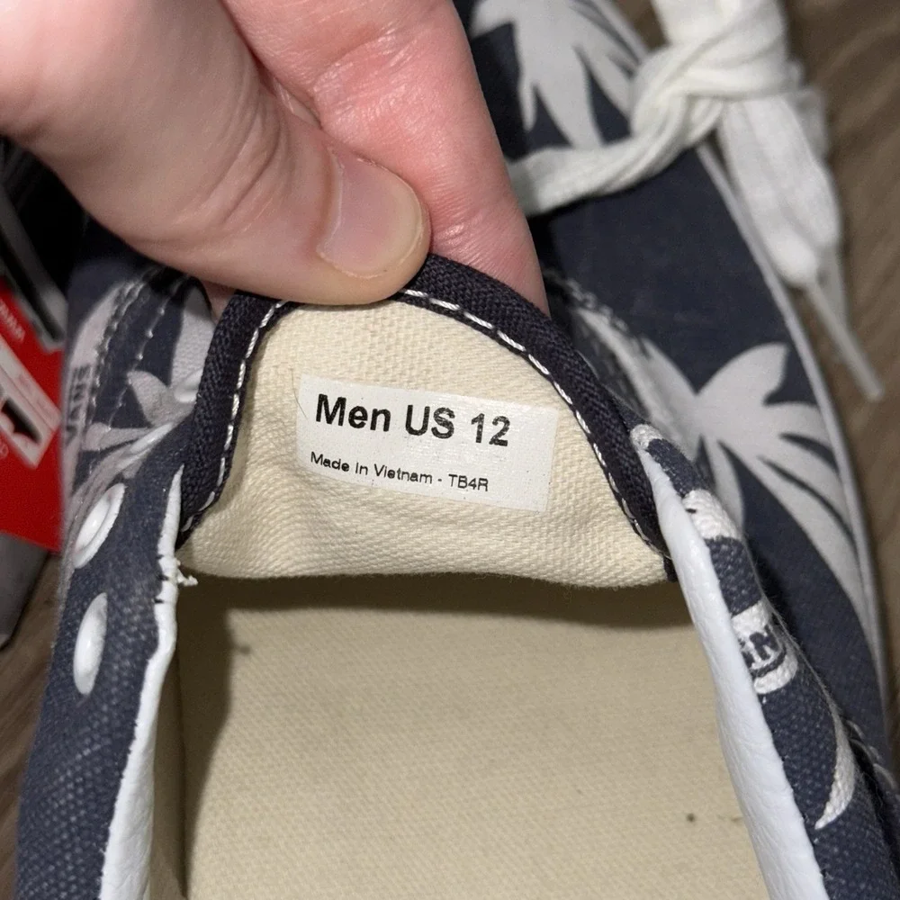 NEW Vans Van Doren Shoes Old Skool Palm Trees Men's 12 Blue Classic Gum Bottom